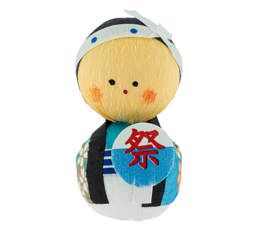 Muñeco japonés okiagari koboshi Matsuri Niño vestido festivo tradicional 