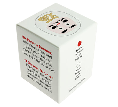 Weißes traditionelles Daruma - Liebe, klein