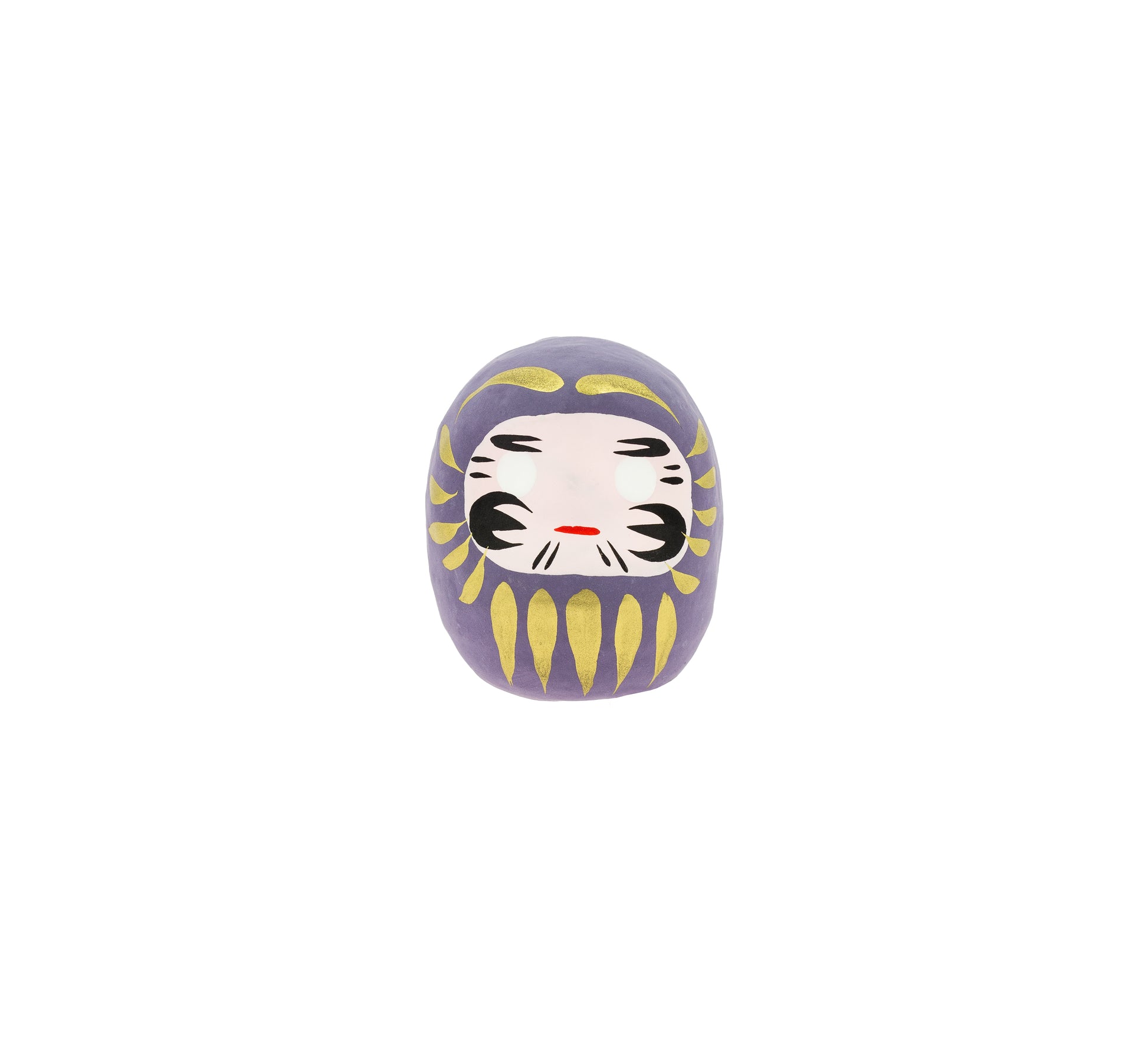 Daruma violeta, fondo blanco