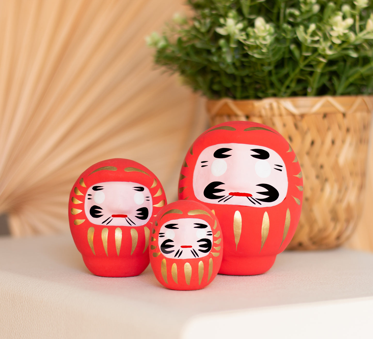 Daruma Rojo Mediano - Suerte