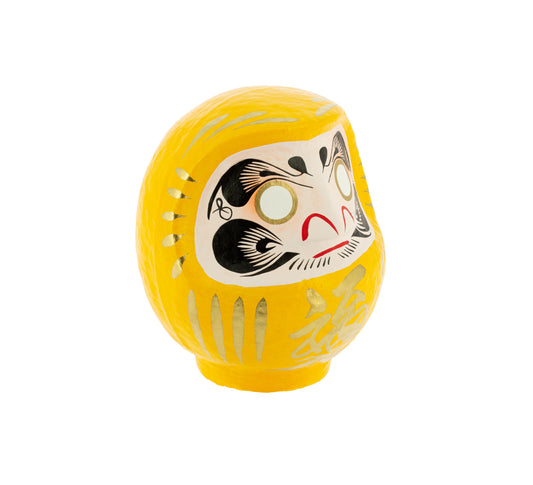 Daruma Tradicional Amarillo 12 cm, Prosperidad