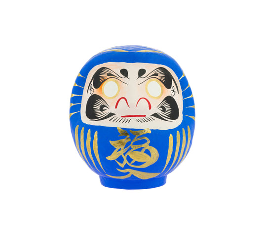 Daruma Traditionnel Bleu 12 cm, Réussite Scolaire