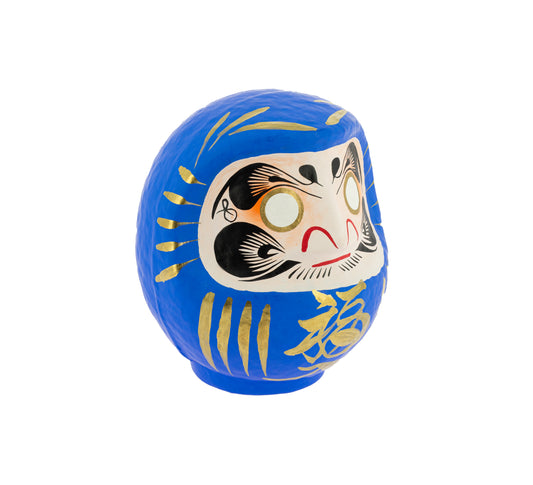 Daruma Traditionnel Bleu 12 cm, Réussite Scolaire