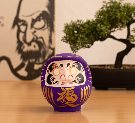 Daruma Tradicional Morado 12 cm, Armonía