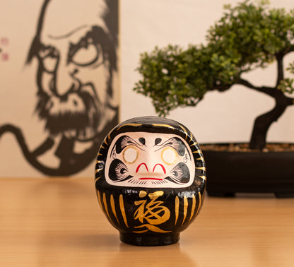 Black Traditional Daruma - Protecction, 12 cm