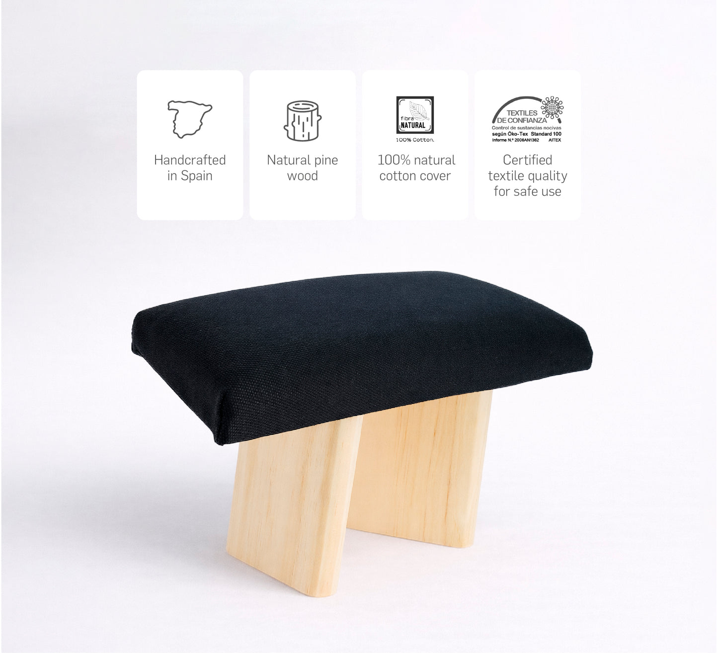 Meditationsbank gepolstert - Schwarz