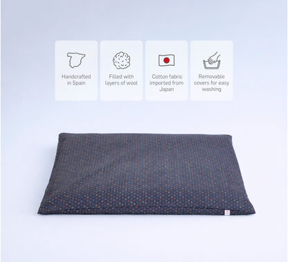 Zabuton - Blauer Asanoha