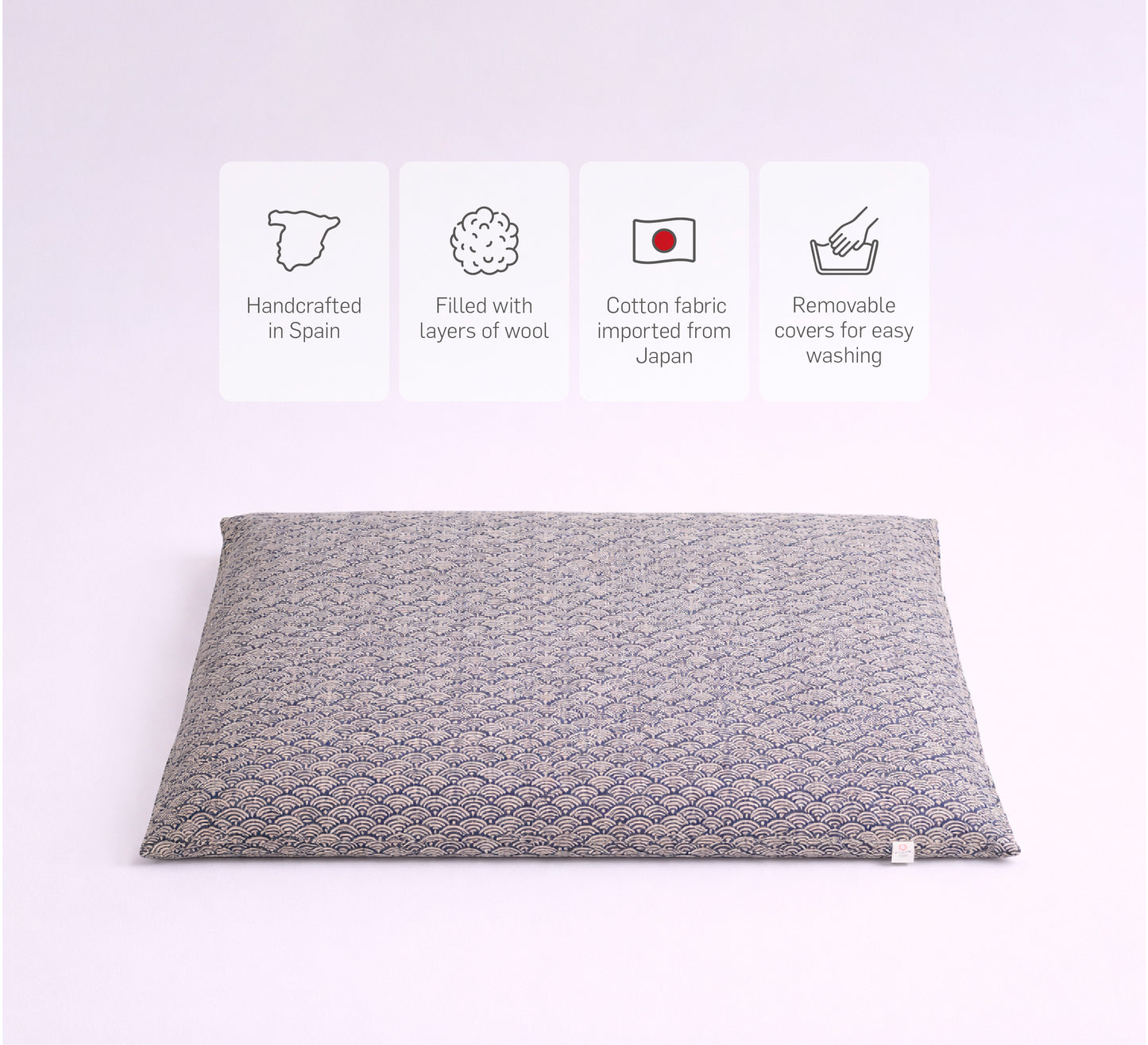 Zabuton - Blaues Seigaiha