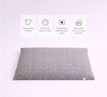 Zabuton - Blaues Seigaiha