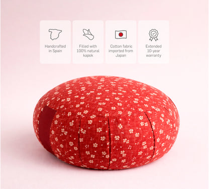Kapok Rund Zafu - Maroon Sakura
