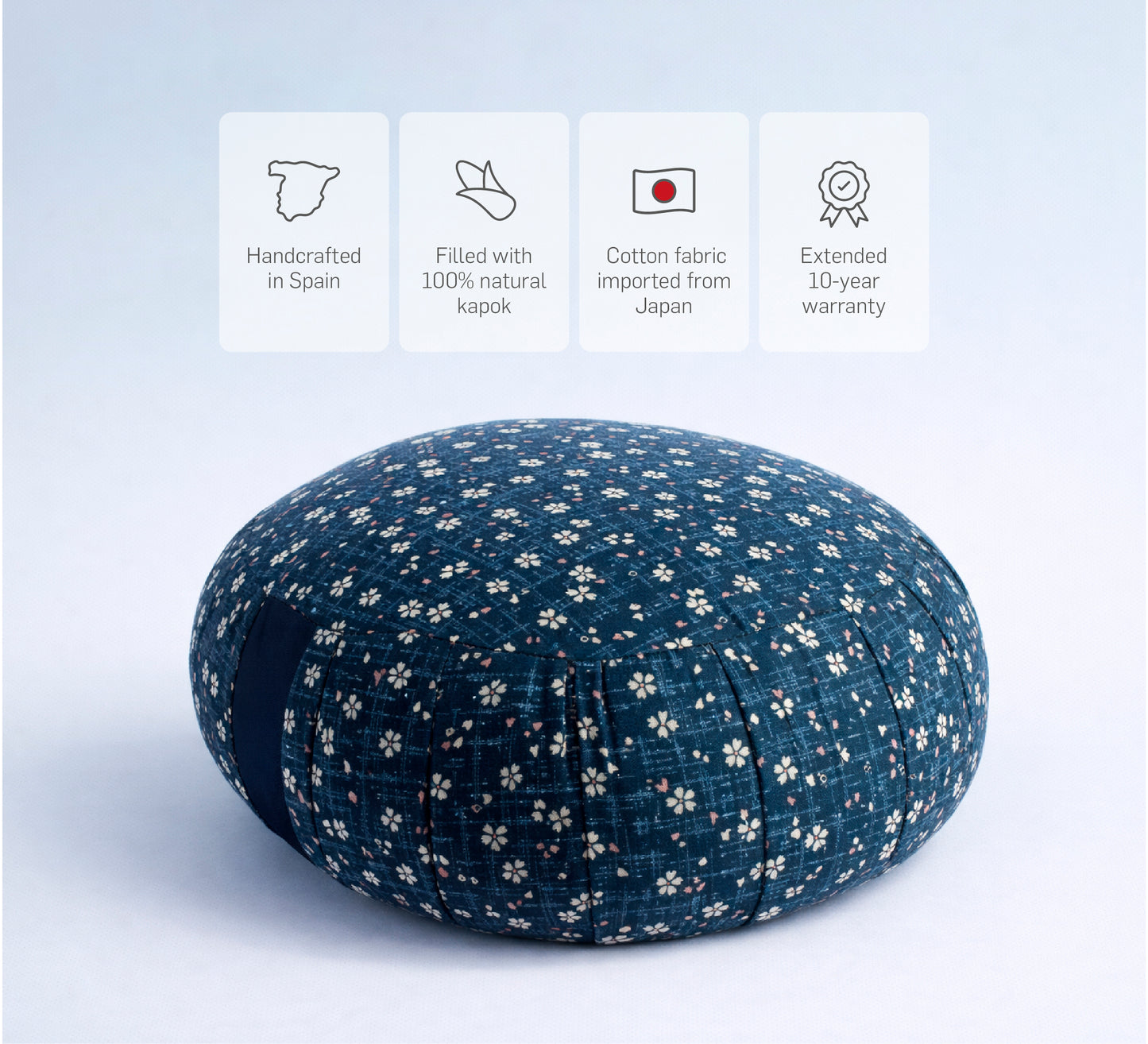 Zafu redondo de sumaúma - Sakura Azul