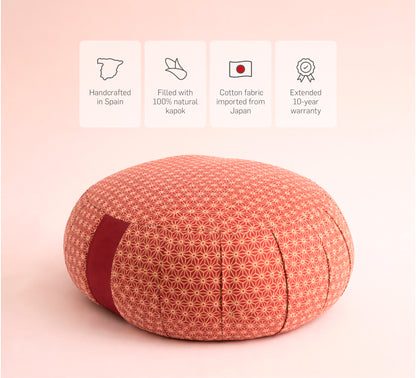 Kapok Rund Zafu - Kastanienbraun Asanoha