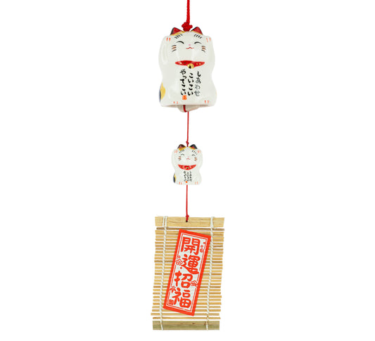 Furin Ceramic Bell Maneki Neko Calico