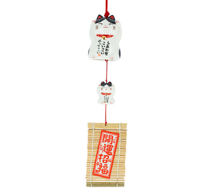 Cloche Furin Céramique Maneki Neko Kuroshiro