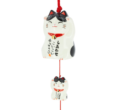 Cloche Furin Céramique Maneki Neko Kuroshiro