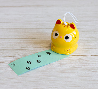 Campana Furin Cerámica Neko Rubio