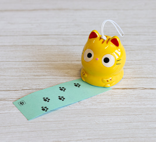 Campana Furin Cerámica Neko Rubio