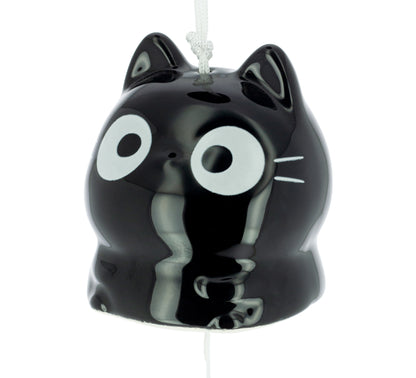 Campana Furin Cerámica Neko Negro