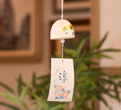 Campana Furin Cerámica Rankaku Girasol