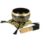 Tibetan Singing Bowl with Symbols - Black, 10 cm