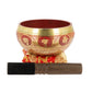 Tibetan Singing Bowl with Symbols - Red, 13,5 cm