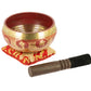 Tibetan Singing Bowl with Symbols - Red, 13,5 cm