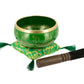 Tibetan Singing Bowl with Symbols - Green, 13,5 cm