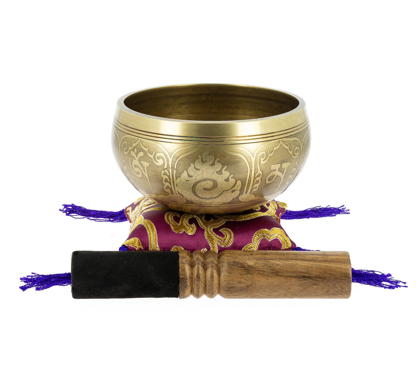 Tibetan Singing Bowl with Engravings - 11 cm