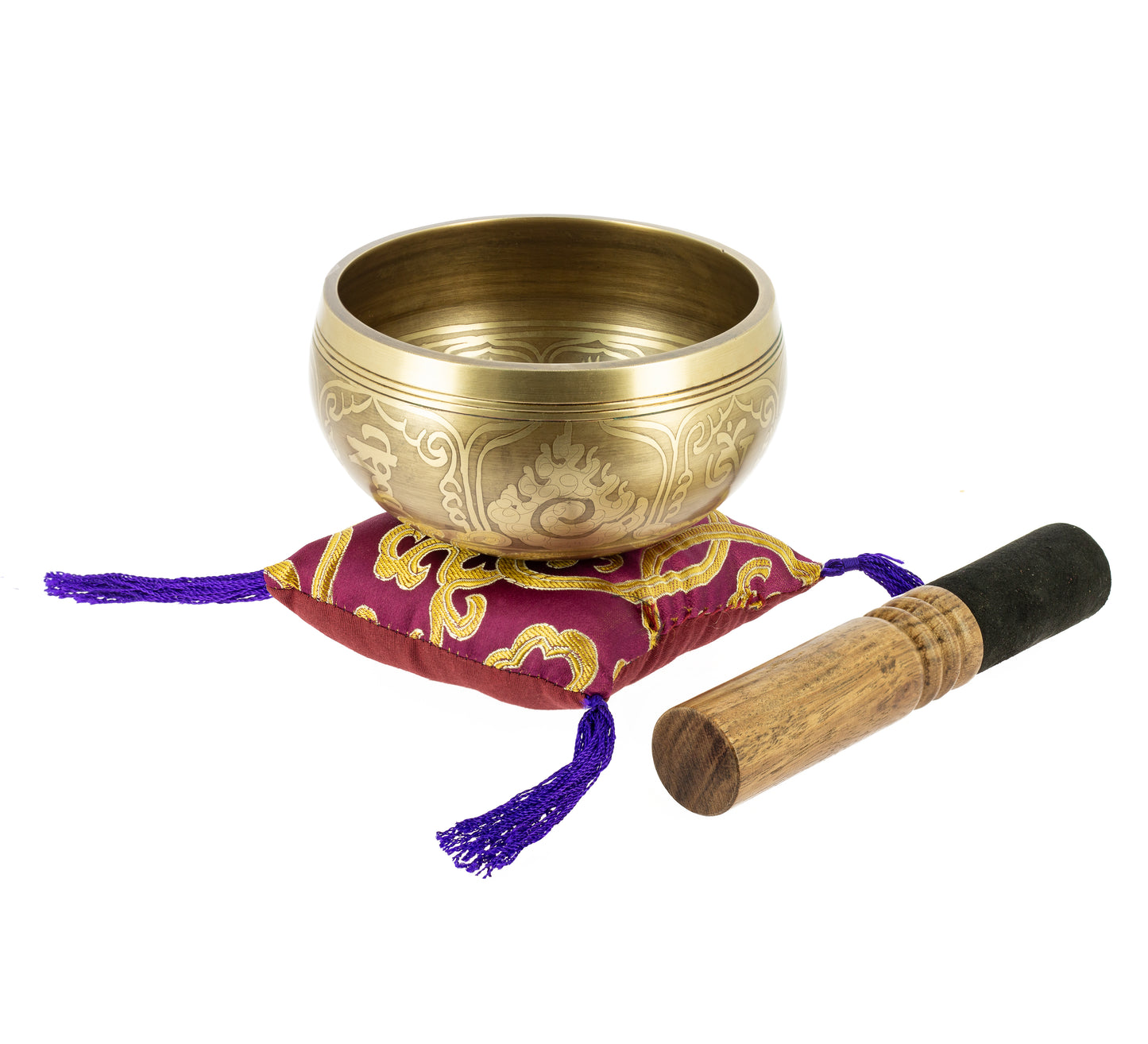 Tibetan Singing Bowl with Engravings - 11 cm