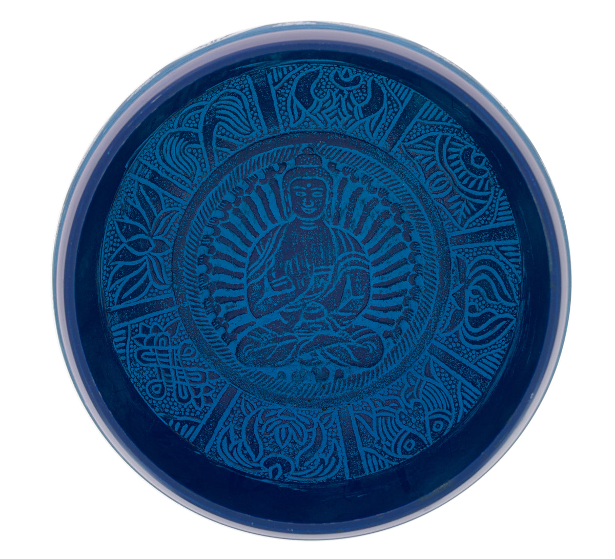 Klangschale mit Symbolen - Blau, 20,5 cm