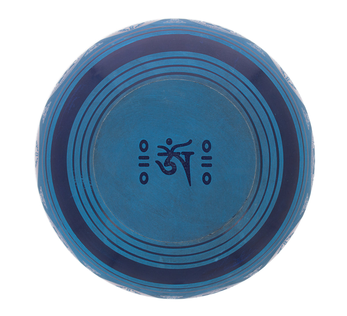 Klangschale mit Symbolen - Blau, 20,5 cm