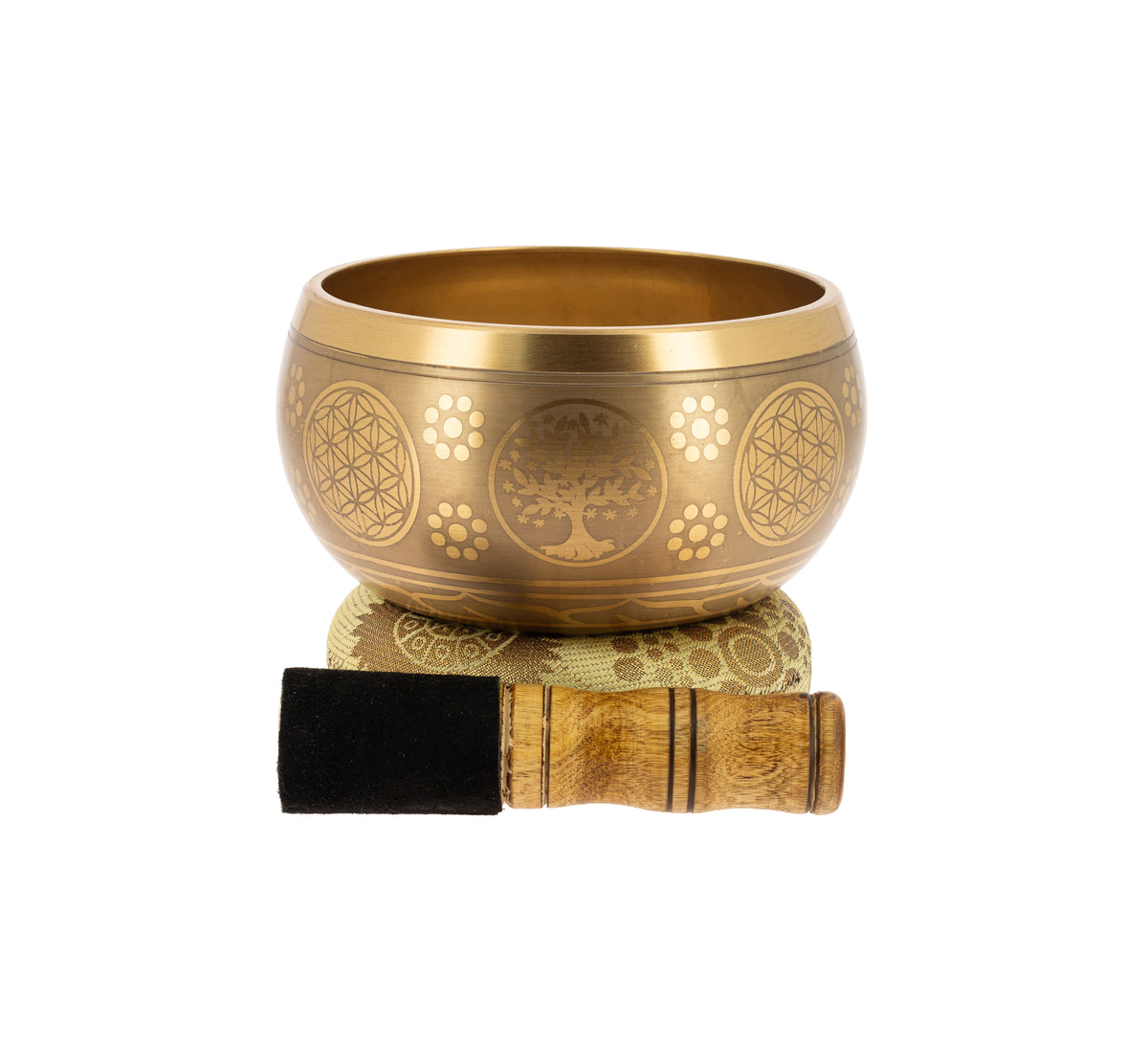 Ciotola tibetana Buda - Oro, 12 cm