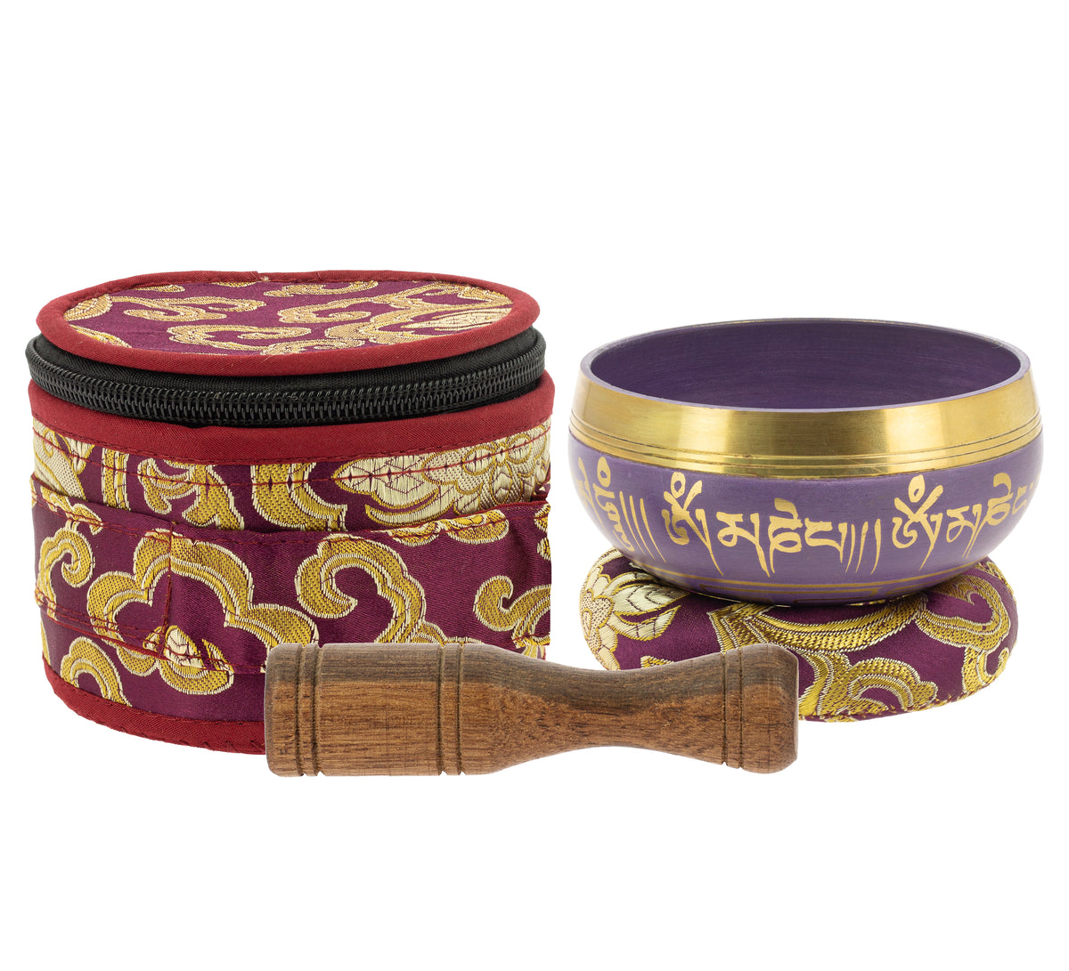 Campana tibetana da viaggio - Viola, 7,5 cm