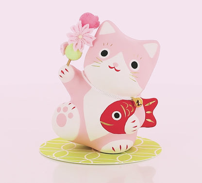Doppia Fortuna Maneki Neko - Rosa
