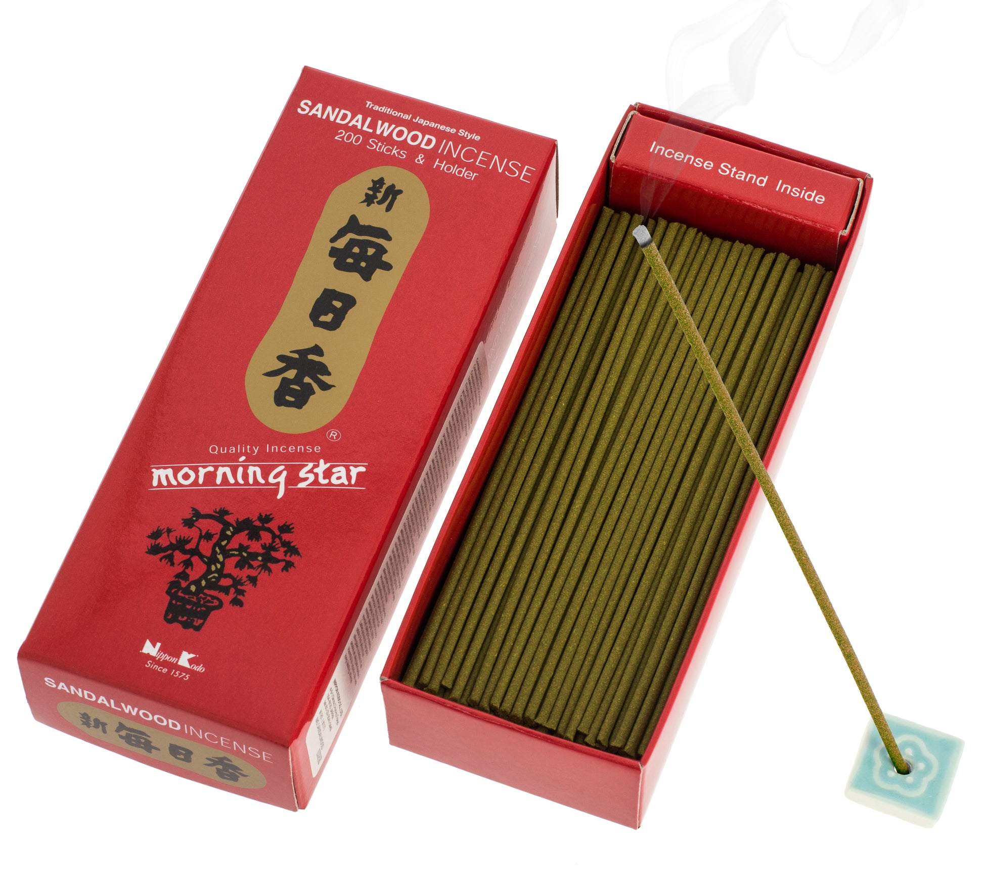 Nippon Kodo Morning Star - Incienso japonés – Caja de 200 varillas con  soporte de cerámica