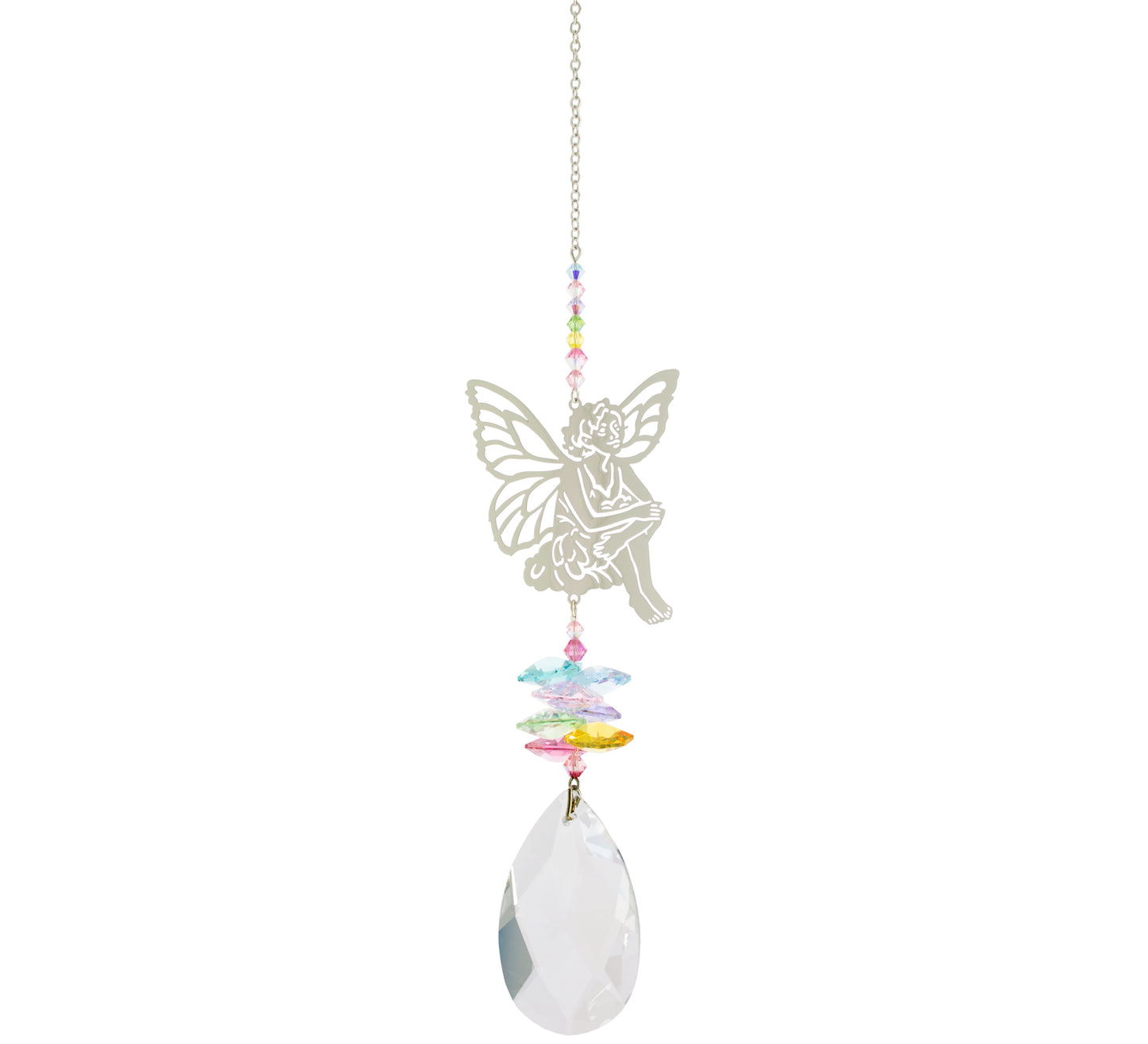 Crystal Fantasy Suncatcher - Sitting Fairy, Large