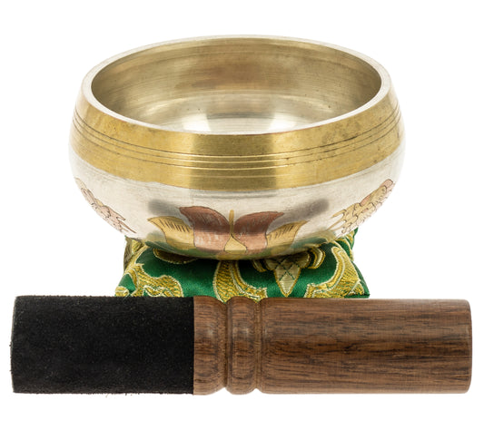Tibetan Singing Bowl with Dragon - Shiny, 9 cm