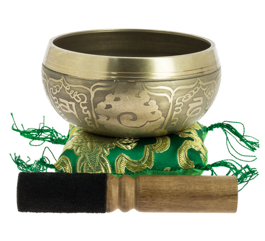 Tibetan Singing Bowl with Engravings - Small